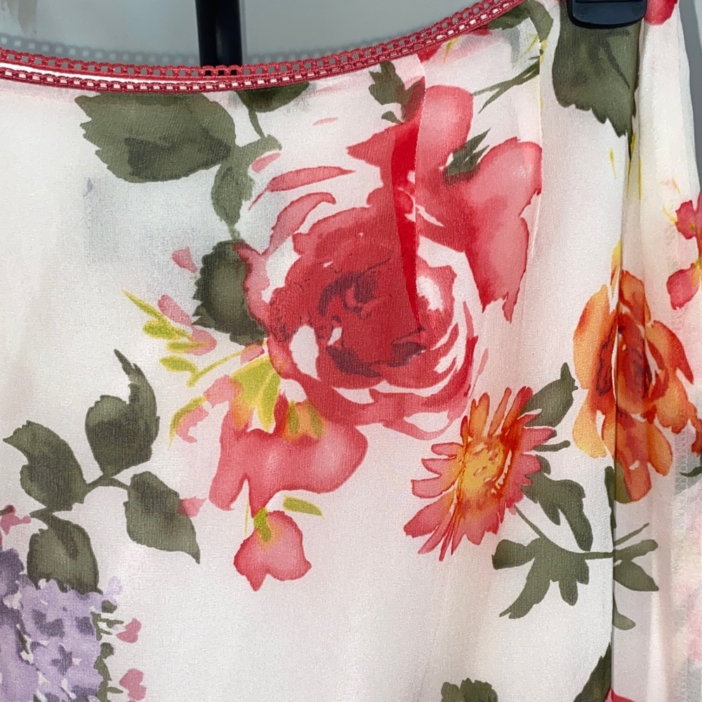Spenser Jeremy Floral Pink Midi Skirt 100% silk - Picture 4 of 9